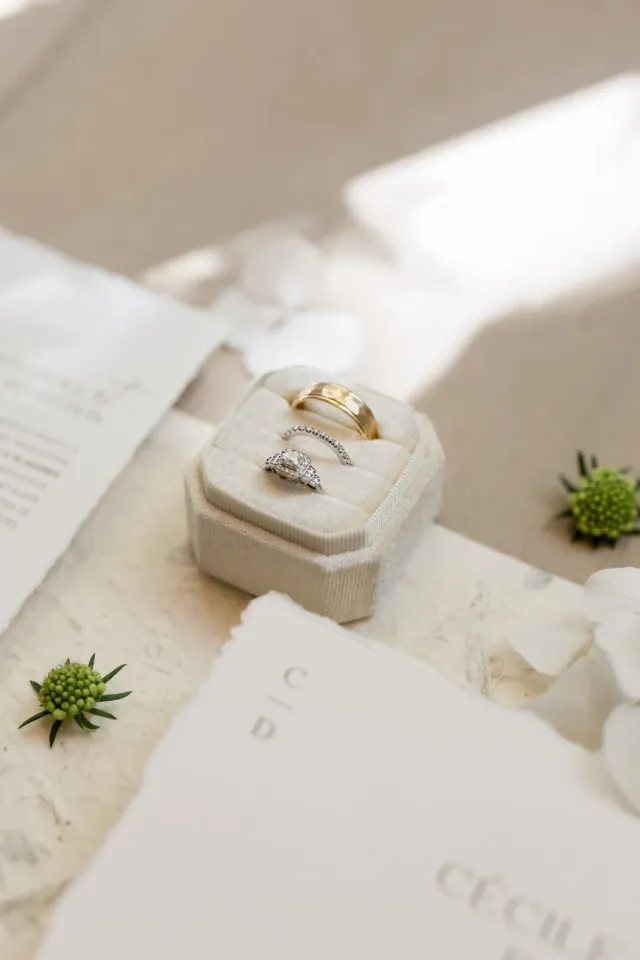 Bague de fiançailles Mauboussin dans son écrin