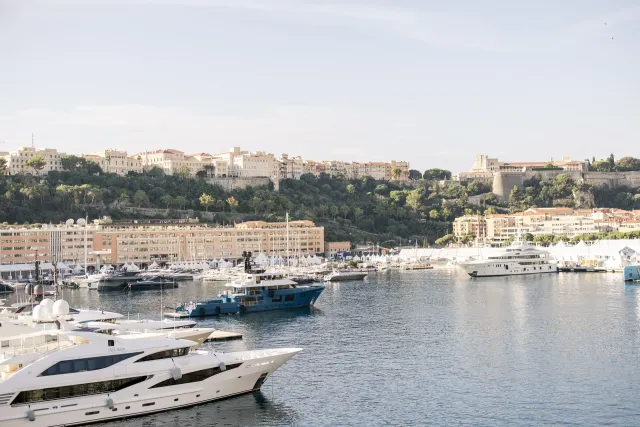 Port of Monaco and its yachts seen from above